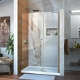 thumbnail image 1 of Unidoor 41-42 in. W x 72 in. H Frameless Hinged Shower Door with Support Arm in Brushed Nickel, 1 of 11