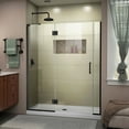 thumbnail image 1 of Unidoor-X 56 1/2-57 in. W x 72 in. H Frameless Hinged Shower Door in Satin Black, 1 of 11