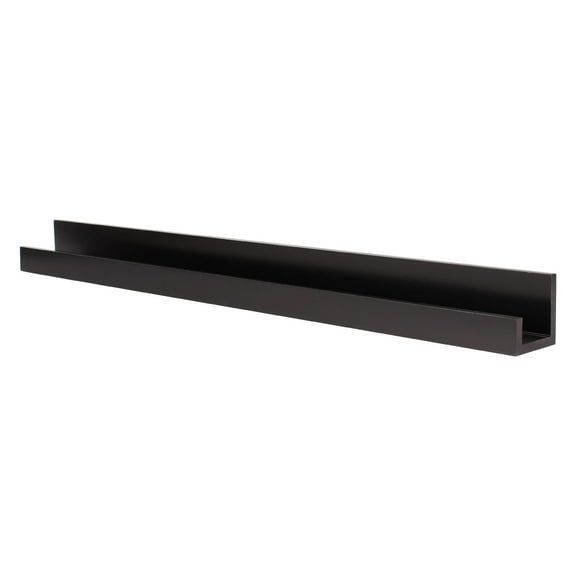 Uniek Kate And Laurel Levie Wall Shelf, 3-1/2"H x 42"W x 3-1/2"D, Black