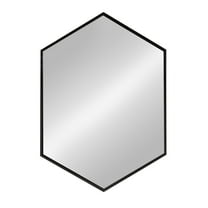 Uniek Kate And Laurel McNeer Large Hexagon Mirror, 31-1/8"H x 21-7/8"W x 13/16"D, Black