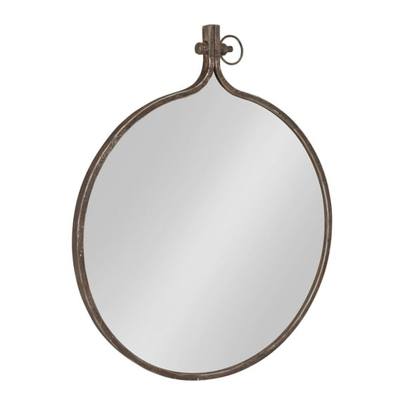 Uniek Kate And Laurel Yitro Round Mirror, 28-5/16"H x 23-1/2"W x 1-1/8"D, Bronze