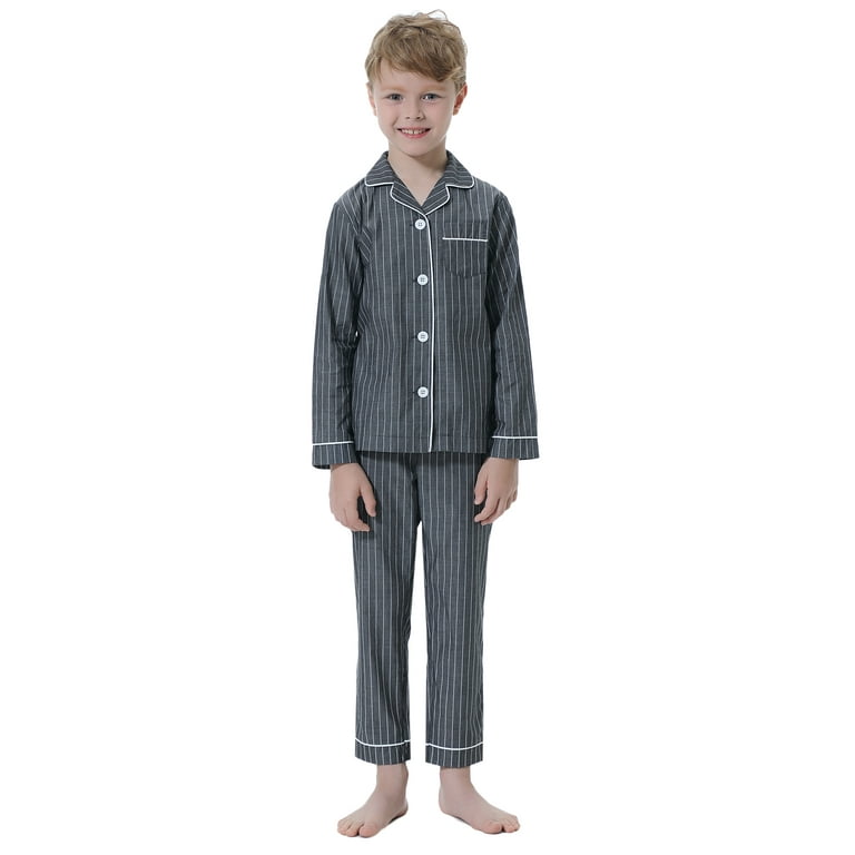 Uniexcosm Big Boys 2-Piece Pajamas Set, Long Sleeve Cotton