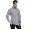 thumbnail image 1 of Uniexcosm Men's Dress Shirts Long Sleeve for Men Business Stripe Shirt, 1 of 10