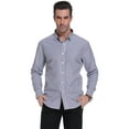 thumbnail image 1 of Uniexcosm Men's Dress Shirts Long Sleeve for Men Business Stripe Shirt, 1 of 10