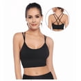 thumbnail image 1 of Uniexcosm Women Sports Bra Black Strappy Yoga Running Gym Workout Bra, 1 of 8