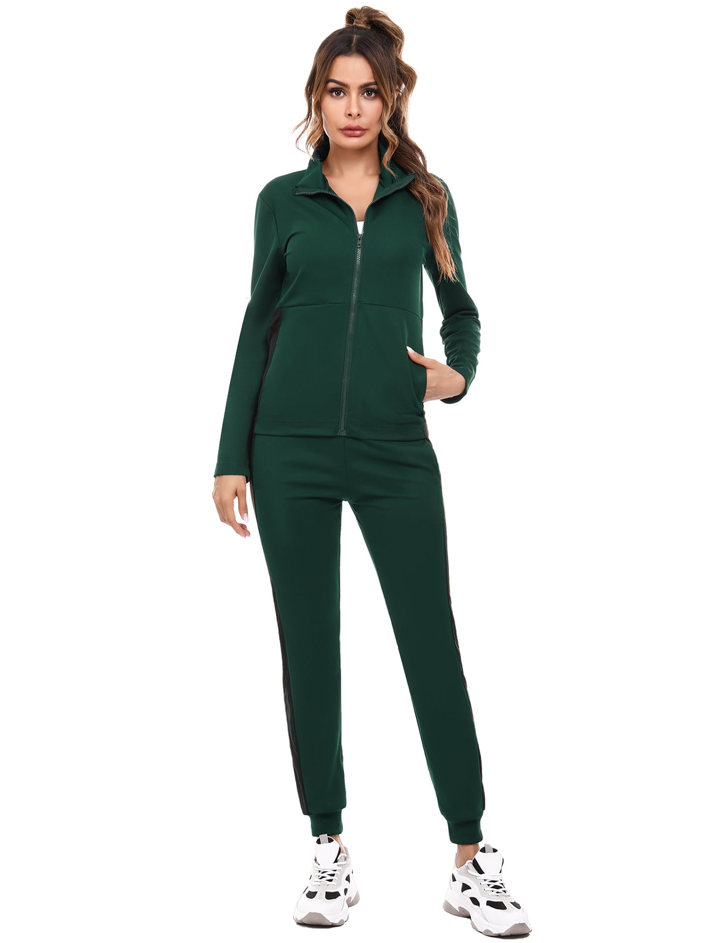 Uniexcosm Women Sweatsuits 2 Piece Outfits Sets Zip Activewear