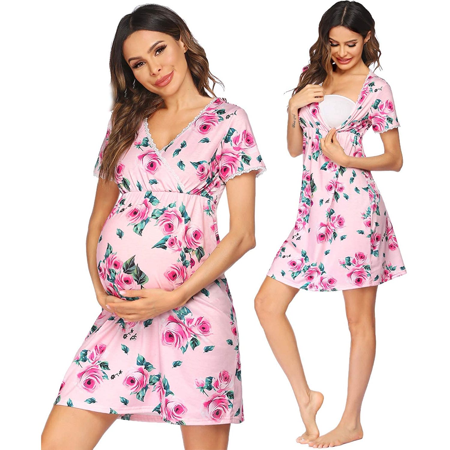 Blue Luxurious Cotton Breastfeeding Loungewear