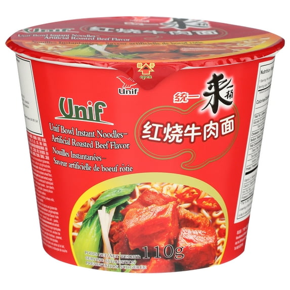 Unif Bowl Noodles Roasted Beef Flavor, 3.9 oz Cup