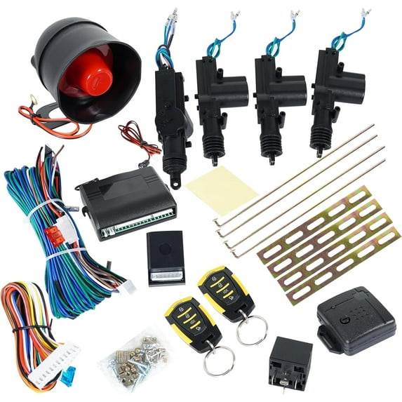 Unifizz Car Remote Central Locking Kit Keyless Car Door Anti-Theft Alarm System Kit Universal