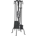 thumbnail image 1 of Uniflame 5 Piece Black Wrought Iron Fireplace Tools Set with Center Weave, 1 of 7
