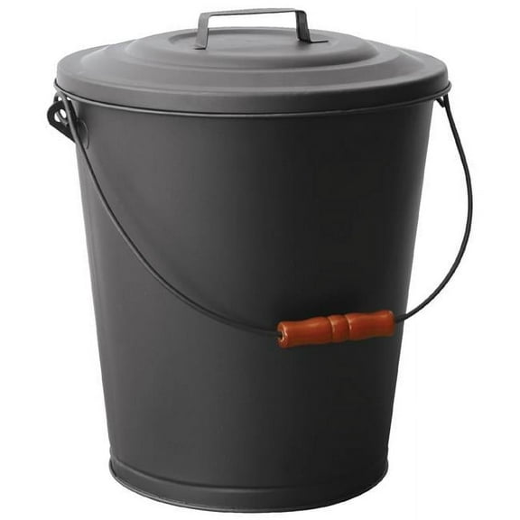 Uniflame C-1709B Ash Bin with Lid, Black