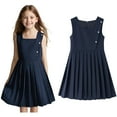 thumbnail image 1 of Uniform Dress Knee Length Sleeveless Navy Uniform Jumper School Uniforms for Girls 8-9 Years, 1 of 3