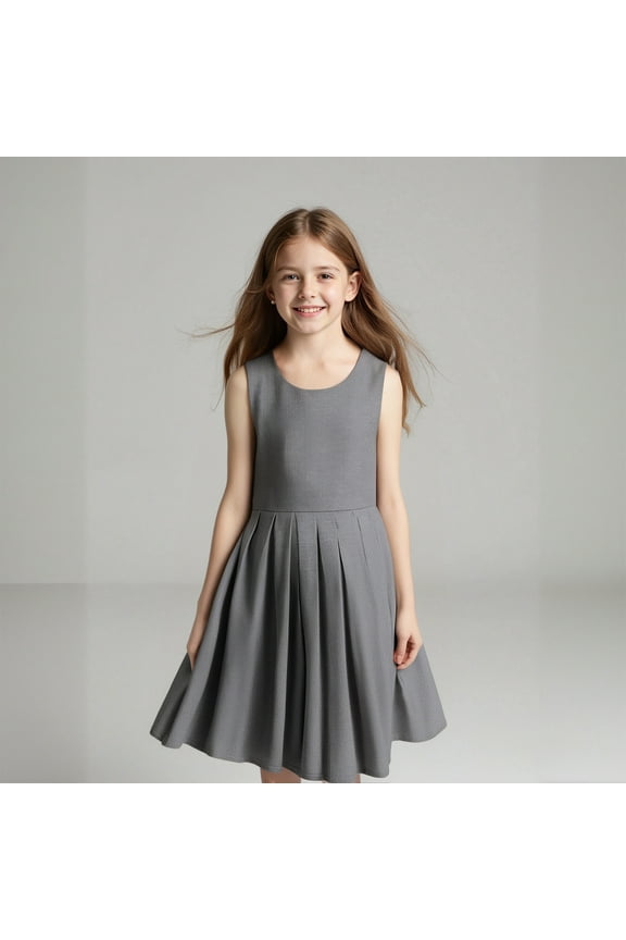 Uniform Dresses for Girls Knee Length Sleeveless A-Grey Jumpers for Girls Girls School Dress 15-16 Years