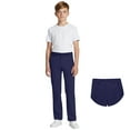 thumbnail image 1 of Uniform Pants for Boys Pull On Chino Pants with Pockets Straight Pants Navy Blue Pants for Boys Uniform Boys Back to School Clothes Kids Boys Clothes 7-8 Years, 1 of 6