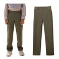 thumbnail image 1 of Uniform Pants for Boys Straight Pants with Pockets Pull On Chino Pants Stretch Pants Army Green Pants for Boys Back To School Clothes Kid Boys Pants 5-6 Years, 1 of 6