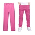 thumbnail image 1 of Uniform Pants for Boys Straight Pants with Pockets Pull On Chino Pants Stretch Pants Pink Uniform Pants for Boys Back To School Outfits for Boys Kids Preppy Clothes 7-8 Years, 1 of 6