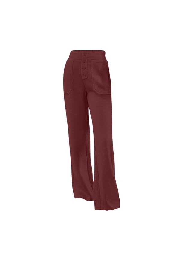 Uniform Pants For Girls 11-12 Years High Elastic Waist Straight Leg Sweatpants Solid Color Casual Trousers Elastic Waisr Stretchy Slacks With Pockets Adeawade Lightweight Trousers Dress Pant Red
