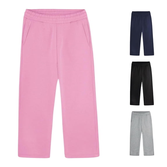 Uniform Pants for Girls Boys Pants Kids Casual Trousers for Everyday Play with Elastic Waist Breathable weight Comfort and Versatility for Boys Pink 12-13 Years