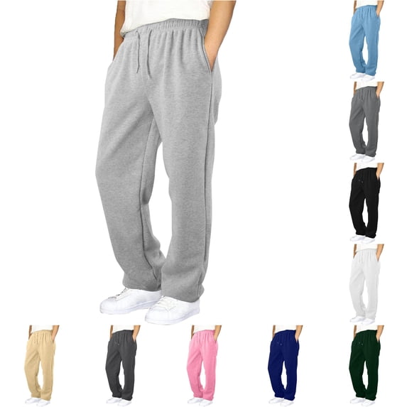 Uniform Pants for Girls Casual Boys Pants for Everyday Outdoor Elastic Waist and Pockets Baggy Sweatpants for Spring Autumn Straight Leg Joggers for Kids Gray 15-16 Years