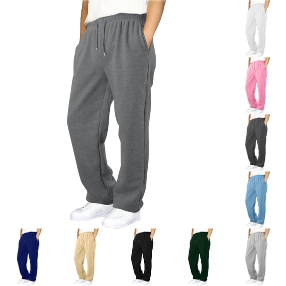 Uniform Pants for Girls Casual Boys Pants for Everyday Outdoor Elastic Waist and Pockets Baggy Sweatpants for Spring Autumn Straight Leg Joggers for Kids Grey 15-16 Years