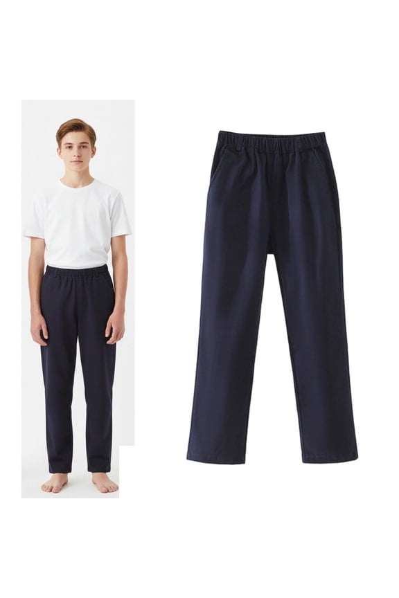 Uniform Pants Girls Dress Pants Adjustable Waist Stretch Pants with Pockets Girls Navy School Pants Back To School Straight Fit School Uniform 7-8 Years