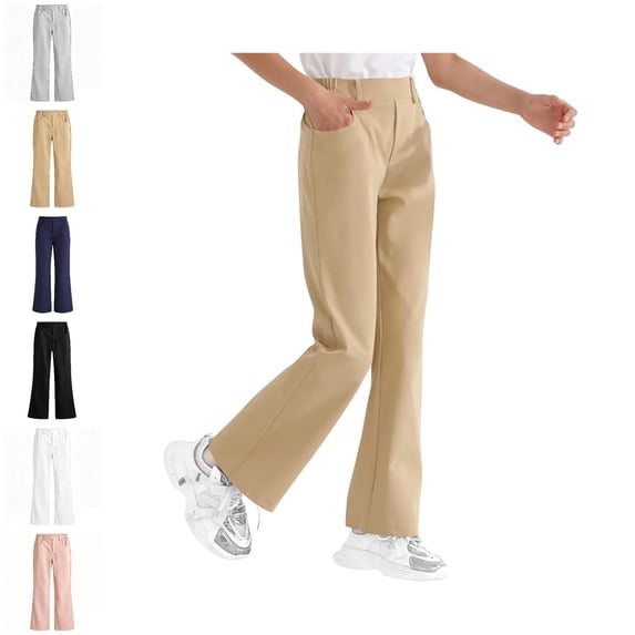 WDDDD Girls Lightweight Summer Pants Breathable Casual Trousers For Outdoor Play Youth Bottom Blue 13-14 Years