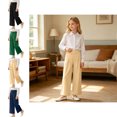 thumbnail image 1 of Uniform Pants Girls Dress Pants High Stretchy Stretch Pants with Pockets Back To School School Uniforms 9-10 Years, 1 of 5