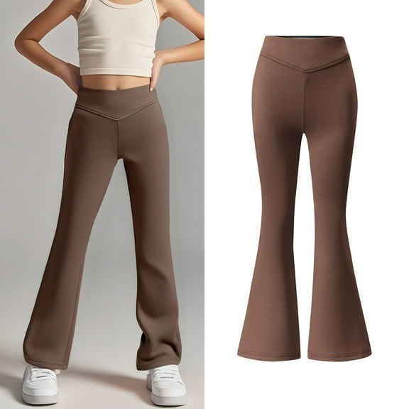 Uniform Pants for Girls Skinny Fit Stretch Pants with Pockets Flare Leg Pants Brown Pants Back To School Clothes for Teen Girls Cute Clothes for Girls 13-14 Years Girls Clothes