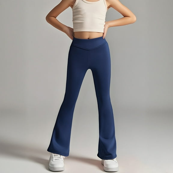 Uniform Pants for Girls Skinny Pants Stretch Pants with Pockets Flare Leg Pants Girls Navy Pants Back To School Outfits for TeenGirls Girls Clothes Size 11-12 Years Girls Clothes