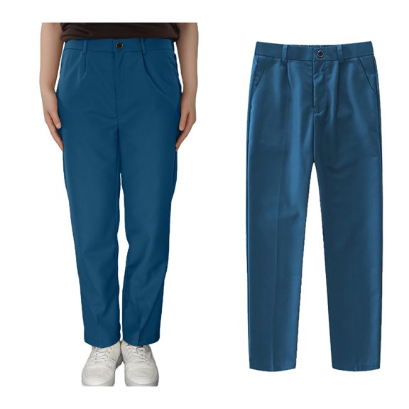 Uniform Pants for Girls Skinny Pants Stretch Pants with Pockets Straight Pants Blue School Pants for Girls Back To School Outfits for Girls Teen Girls Clothes Size 13-14 Years