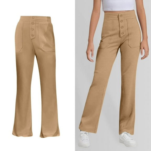 Uniform Pants for Girls Skinny Pants Stretch Pants with Pockets Straight Pants Boys Khaki Uniform Pants Back to School Outfits for Teen Girls Teen Girls Pants Size 11-12 Years
