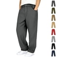 thumbnail image 1 of Uniform Pants for Boys Elastic Waist Straight Boys Loose Fit Grey Uniform Pants Boys Back to School Clothes Size 7-16 Years, 1 of 7
