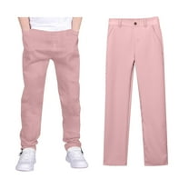 Uniform Pants for Boys Pull On Chino Pants with Pockets Straight Pants Boy Pink Uniform Pants Back To School Clothes Kids Preppy Clothes 5-6 Years