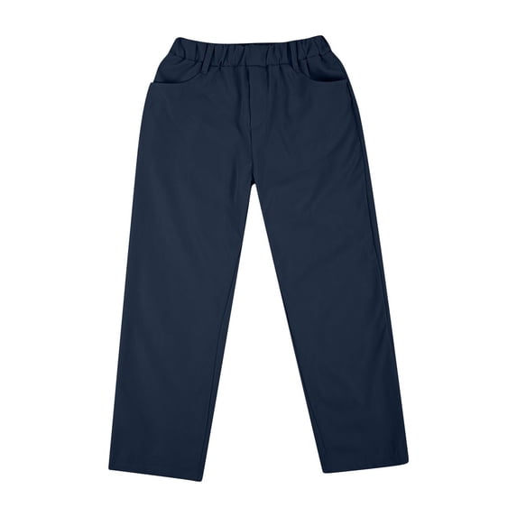 Uniform Pants for Boys Pull On Chino Pants with Pockets Straight Pants Navy Uniform Pants Back to School Clothes Teen Preppy Clothes 13-14 Years