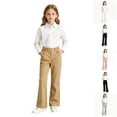 thumbnail image 1 of Uniform Pants for Girls,Back To School Outfits for Girls,Bootcut School Uniform Slacks Flared Pants Elastic Waist Pull On Straight Leg Long Trousers, 1 of 7