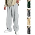 thumbnail image 1 of Uniform Pants for Girls Boys Pants Everyday Comfort Relaxed Wide Leg Sweatpants for Kids with Elastic Waist and Cargo Details Gray 11-12 Years, 1 of 9