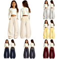 thumbnail image 1 of Uniform Pants for Girls Casual Fashion Printed Curved Leg Pants for Everyday Elastic Waist and Soft Comfort in Kids Apparel Beige 12-13 Years, 1 of 5
