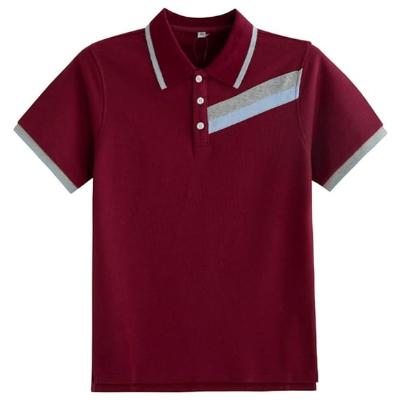 Uniform Shirts Boys Boys Polo Shirt School Uniform Shirts V Neck Short Sleeve Thin Breathable Boys' Tops, Tees 11 Years-12 Years