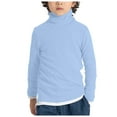 thumbnail image 1 of Uniform Shirts For Boys Kids Orange Shirt Boys Girls Turtleneck Long Sleeve Soft Cotton T-Shirts Solid Color Warm Tee Tops Light Blue 5-6 Years, 1 of 9