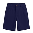 thumbnail image 1 of Uniform Shorts for Boys Girls Classic Flat Front Pull-On Elastic Back Shorts with Pockets Boys Navy Shorts Boys Back To School Clothes Kids Boys Clothes 5-6 Years, 1 of 7