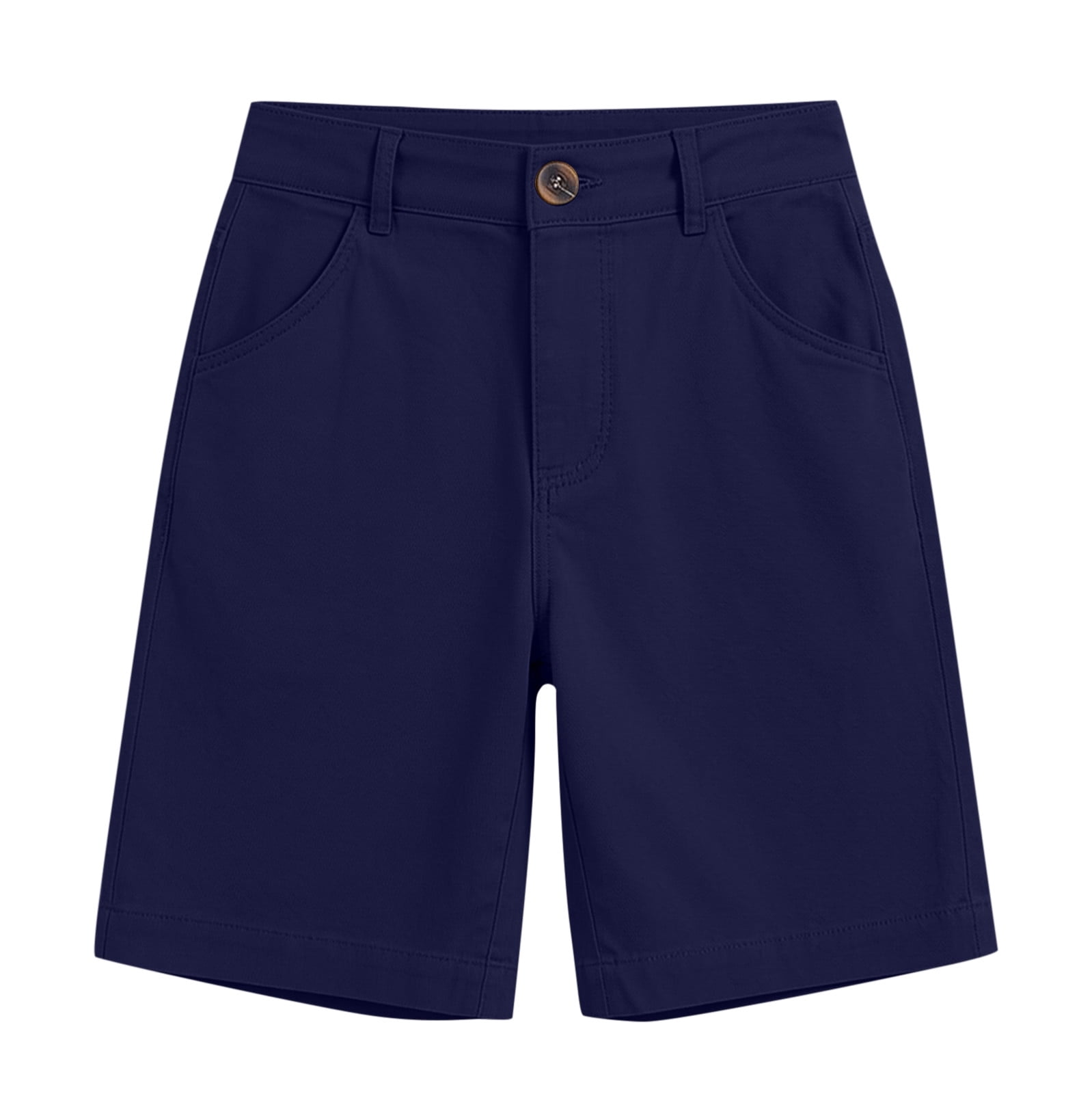 Uniform Shorts for Boys Girls Classic Flat Front Pull-On Elastic Back Shorts with Pockets Boys Navy Shorts Boys Back To School Clothes Kids Boys Clothes 5-6 Years
