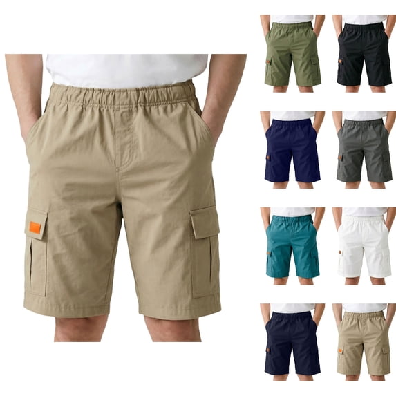 Uniform Shorts for Boys Pull-on Shorts with Elastic Waist Hiking Cargo Shorts Boy Shorts Size 11-12 Years
