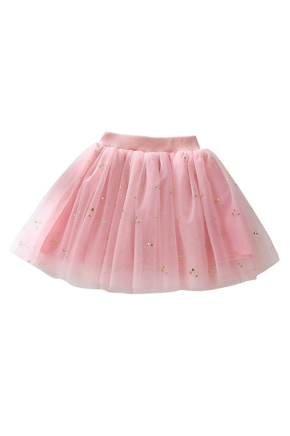 Uniform Skirt for Girls Shiny Tutus Skirt for Toddle Girls , Summer Mesh Puffy Skirt,Kids Princess Ballets Dance Tulles Dress Skirts Girls Ruffle Skirts 4Y