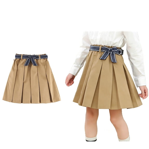 Uniform Skirt for Girls Pleated Skirt for Girls Khaki Girls School Uniform Dress Girl Clothes 11-12 Years