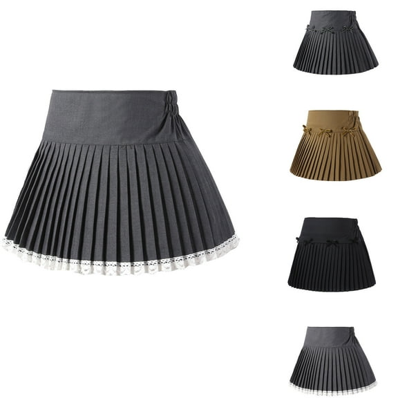 Uniform Skirts Girls Uniform Pleated Skirt Bow High Waist A Line Short Tutu Mesh Skirt Outwear School Skirt Grey 3 Years-4 Years