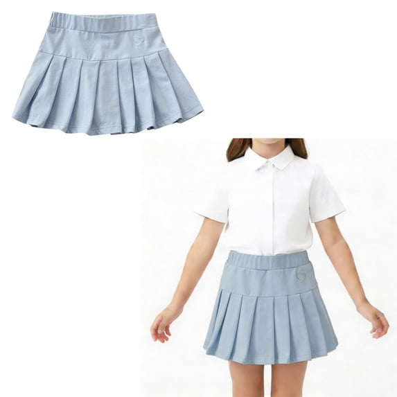 Uniform Skirts for Girls A-Line Pleated Skort with Shorts Back To School Outfits for Girls Uniform Skorts 3-4 Years