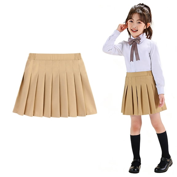 Uniform Skirts for Girls Adjustable Waist Pleated Scooter Skirt with Lining Shorts Back To School Outfits for Girls Pleated Dance Skort 15-16 Years