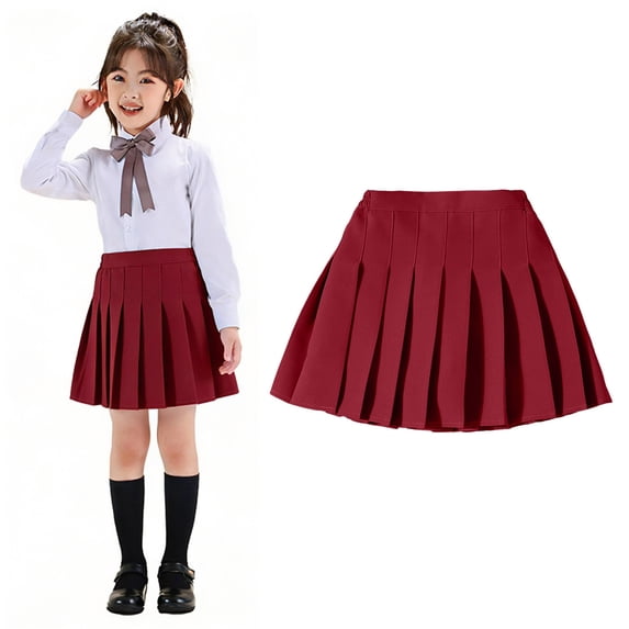 Uniform Skirts for Girls High Waisted Pleated Skirts with Lining Shorts Back To School Outfits for Girls Fashion 17-18 Years