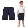 thumbnail image 1 of Uniforms for Boys Pleated Front Stretch Preppy School Shorts Blue Shorts Boys Back To School 4-5 Years Boy Clothes, 1 of 3