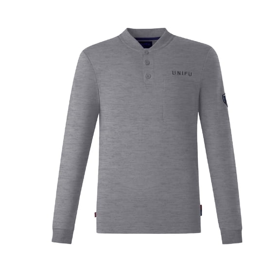 UNIFU FR Henley Shirt for Men 7OZ Work Shirt NFPA 2112/CAT2 Compliant 100% Cotton Long Sleeve Henley